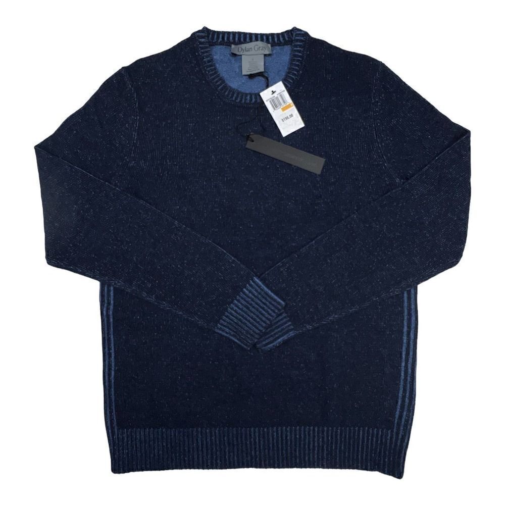 New Dylan Gray Men Blue Sweatshirt Crew Neck Long Sleeve Classic Sweater US S